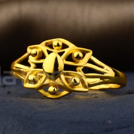 916 Gold CZ Ladies Exclusive Plain Ring LPR519