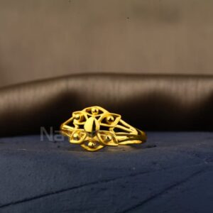 916 Gold CZ Ladies Exclusive Plain Ring LPR519