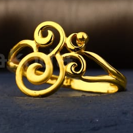 916 Gold CZ Ladies Delicate Plain Ring LPR518