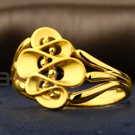916 Gold CZ Ladies Classic Plain Ring LPR516 - Image 2