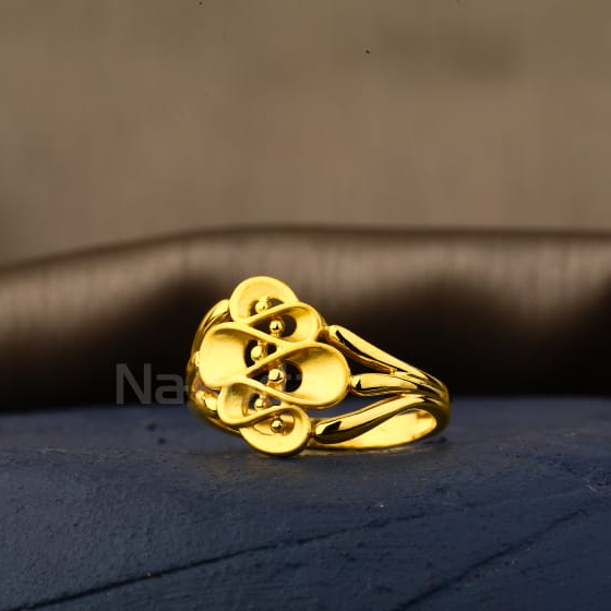 916 Gold CZ Ladies Classic Plain Ring LPR516