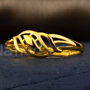 916 Gold Hallmark Delicate Ladies Plain Ring LPR509 - Image 2