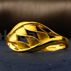 916 Gold Stylish Ladies Plain Ring LPR505 - Image 2