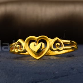 916 Gold Fancy Ladies Plain Ring LPR503 - Image 2