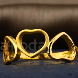 916 Gold Delicate Ladies Plain Ring LPR501 - Image 2