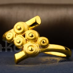 916 Gold Designer Ladies Plain Ring LPR500 - Image 2
