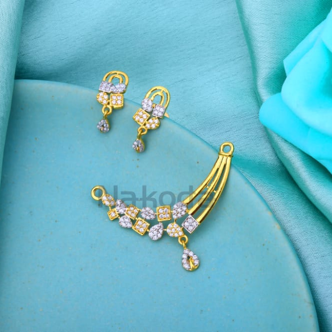 916 gold cz ladies fancy mangalsutra pendant mp710
