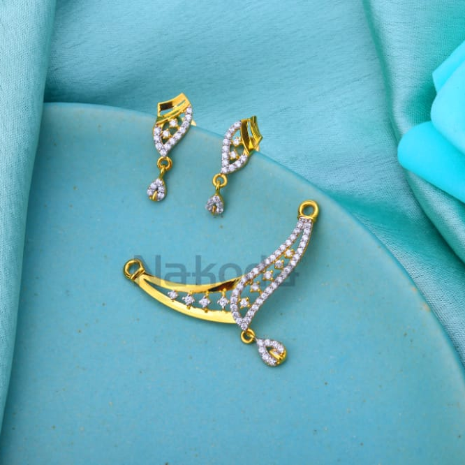 916 Gold CZ Ladies Delicate Mangalsutra Pendant MP708