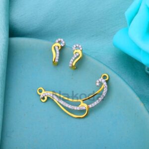 22KT Gold CZ Hallmark Ladies Stylish Mangalsutra Pendant MP686