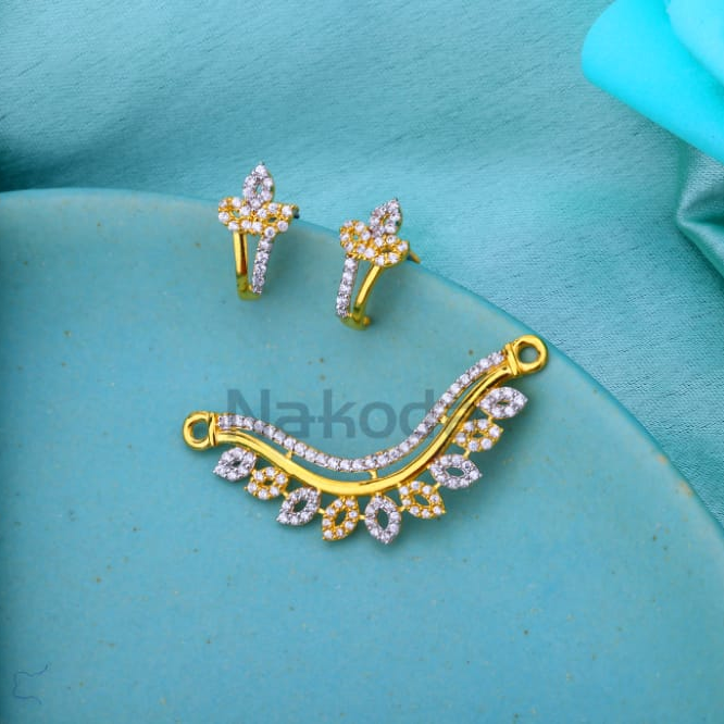 22KT Gold CZ Hallmark Ladies Exclusive Mangalsutra Pendant MP683