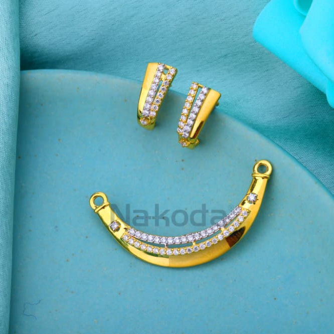 22KT Gold CZ Hallmark Ladies Designer Mangalsutra Pendant MP681