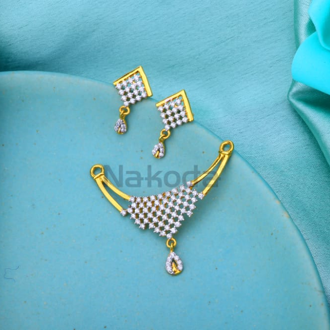 22KT Gold CZ Hallmark Ladies Mangalsutra Pendant MP679