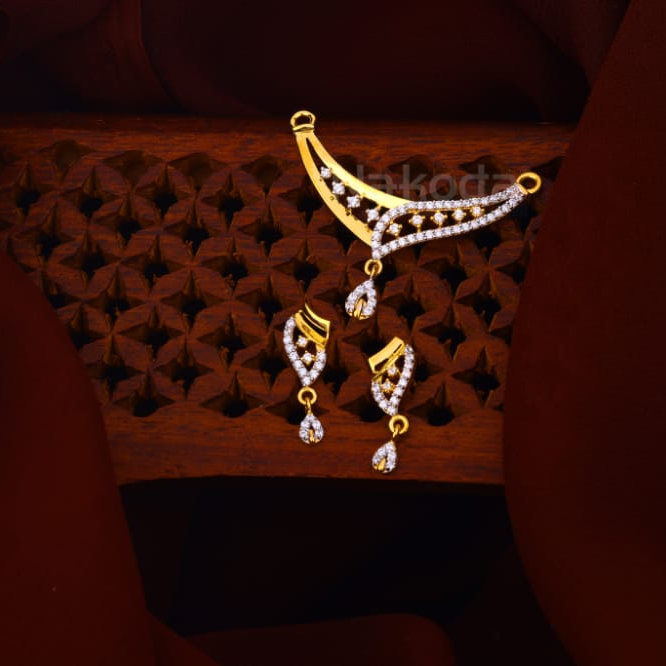 916 Gold CZ Hallmark Ladies Gorgeous Mangalsutra Pendant MP653