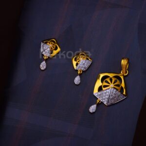 22KT Gold CZ Designer Ladies Fancy Pendant Set FPS539