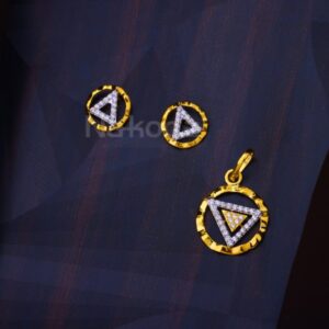916 Gold CZ Hallmark Stylish Ladies Fancy Pendant Set FPS522