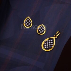 916 Gold CZ Hallmark Gorgeous Ladies Fancy Pendant Set FPS521