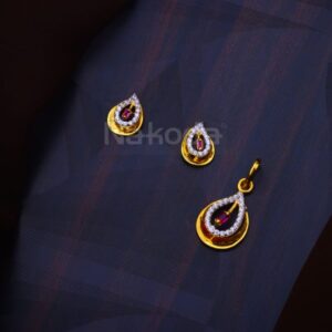 916 Gold CZ Designer Ladies Fancy Pendant Set FPS512