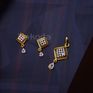 916 Gold Ladies Gorgeous Fancy Pendant Set FPS500
