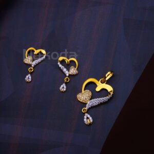 916 Gold Ladies Delicate Fancy Pendant Set FPS499