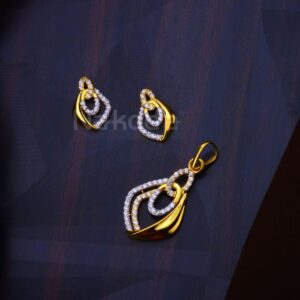916 Gold Ladies Exclusive Fancy Pendant Set FPS497