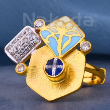 22KT Gold Hallmark Designer Ladies Antique Ring LAR386 - Image 2