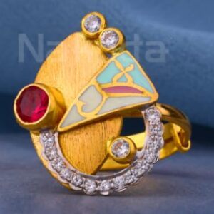 916 Gold CZ Hallmark Fancy Ladies Antique Ring LAR373