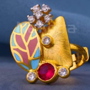 916 Gold CZ Hallmark Designer Ladies Antique Ring LAR370