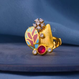 916 Gold CZ Hallmark Designer Ladies Antique Ring LAR370
