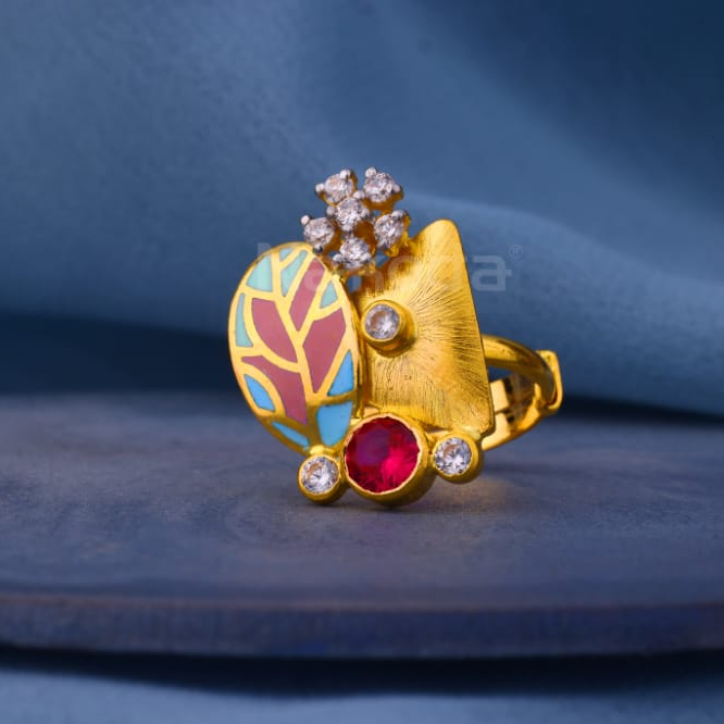 916 Gold CZ Hallmark Designer Ladies Antique Ring LAR370