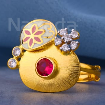 916 Gold CZ Ladies Stylish Antique Ring LAR367 - Image 2