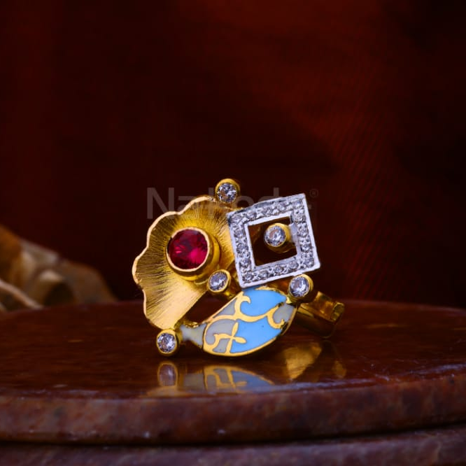 916 gold hallmark designer ladies antique ring lar352