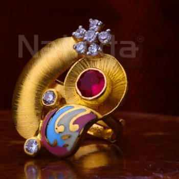 916 Gold Ladies Stylish Antique Ring LAR349 - Image 2