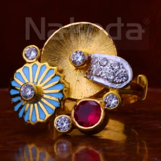 916 Gold Ladies Delicate Antique Ring LAR345 - Image 2