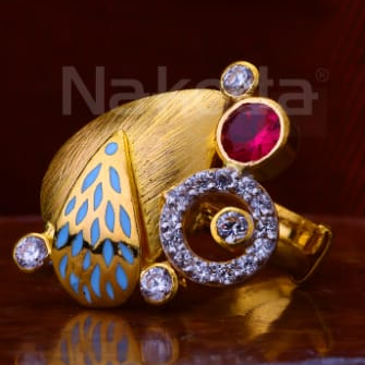 916 Gold Ladies Designer Antique Ring LAR344 - Image 2