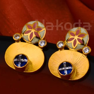 916 Gold CZ Delicate Ladies Antique Earring LAE20 - Image 2