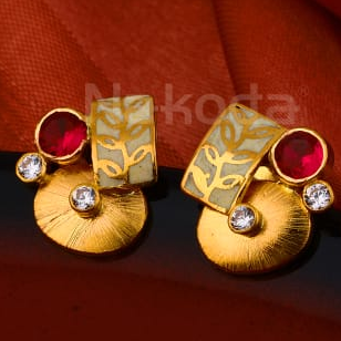 916 Gold Ladies Delicate Hallmark Antique Earring LAE16 - Image 2