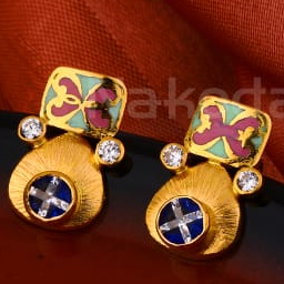 916 Gold Ladies Gorgeous Hallmark Antique Earring LAE14 - Image 2