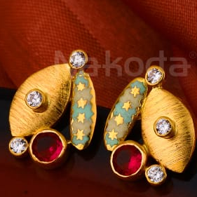916 Gold Ladies Exclusive Hallmark Antique Earring LAE12 - Image 2
