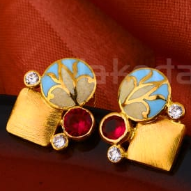 916 Gold Ladies Designer Hallmark Antique Earring LAE11 - Image 2
