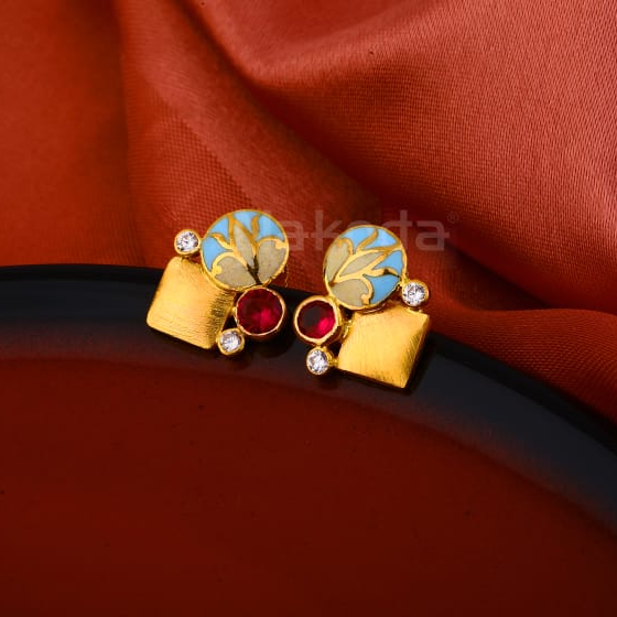 916 Gold Ladies Designer Hallmark Antique Earring LAE11