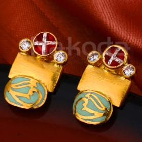 916 Ladies Gold Gorgeous Antique Earring LAE06 - Image 2