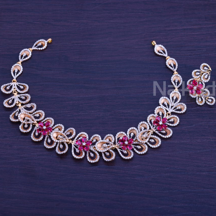 750 Rose Gold Ladies Designer Necklace Set RN410