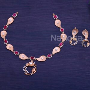 750 rose gold ladies classic necklace set rn411