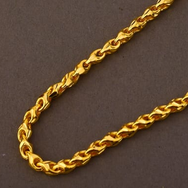 916 Gold Hallmark Men's Choco Designer Chain MCH811 - Image 2
