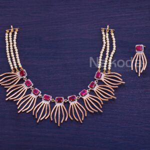 750 Rose Gold Designer Ladies Necklace Set RN414