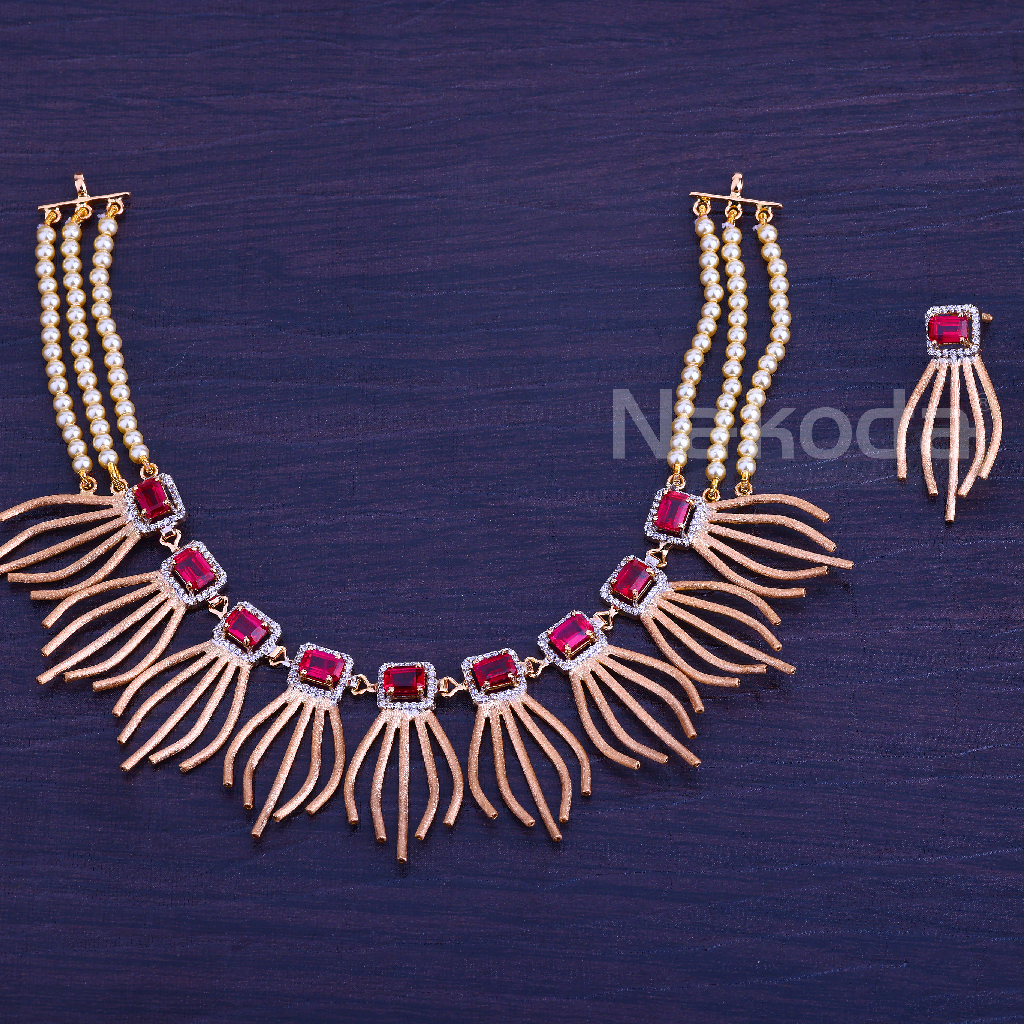 750 Rose Gold Designer Ladies Necklace Set RN414