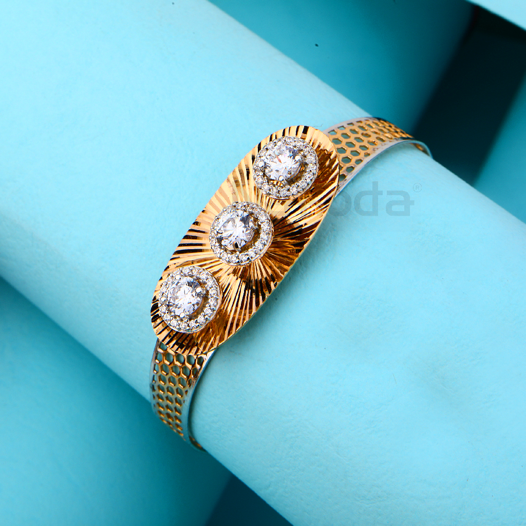 750 Rose Gold Classic Women's Kada Bracelet RLKB428