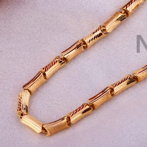 750 Rose Gold Hallmark Fancy Men's Chain RMC124 - Image 3