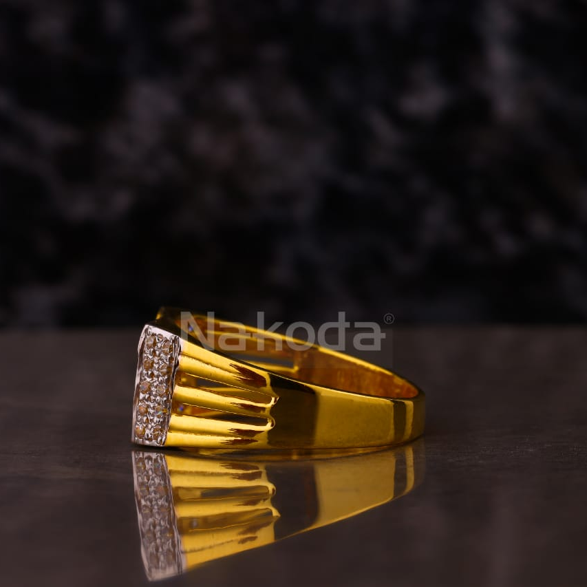916 Gold CZ Hallmark Gorgeous Men's Ring MR867 - Image 2