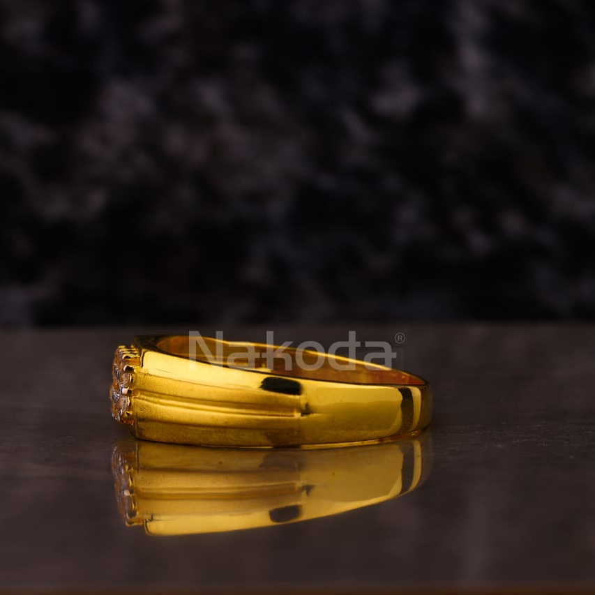 916 Gold CZ Hallmark Exclusive Men's Ring MR864 - Image 2